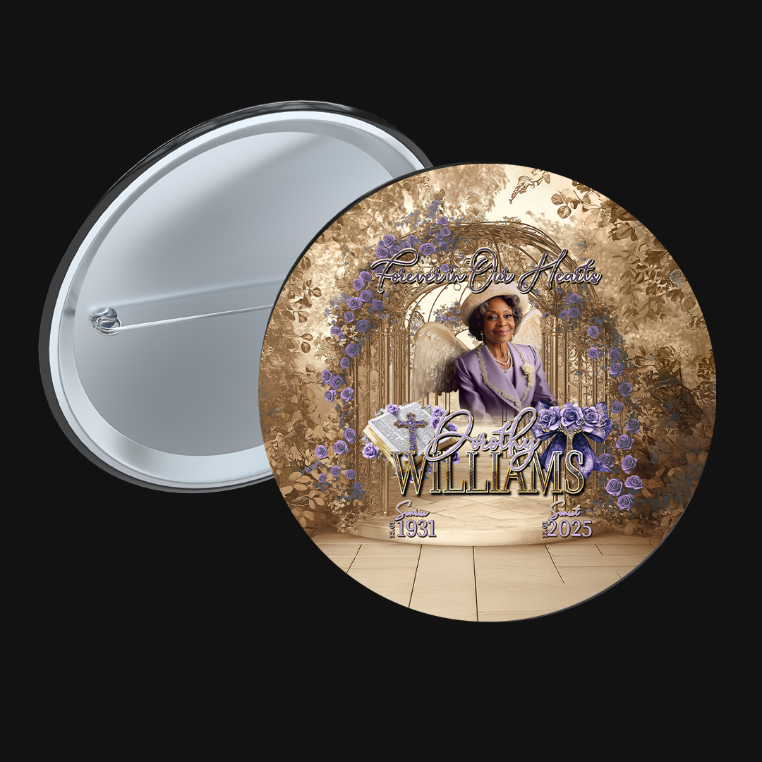 2.5″ Memorial Buttons — Custom Photo Tribute Pins