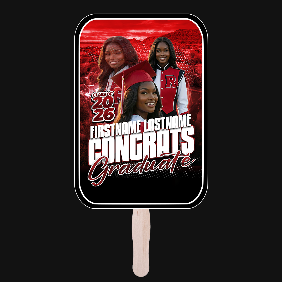 Custom Graduation Photo Fans (Square) — Set of 6 or 12
