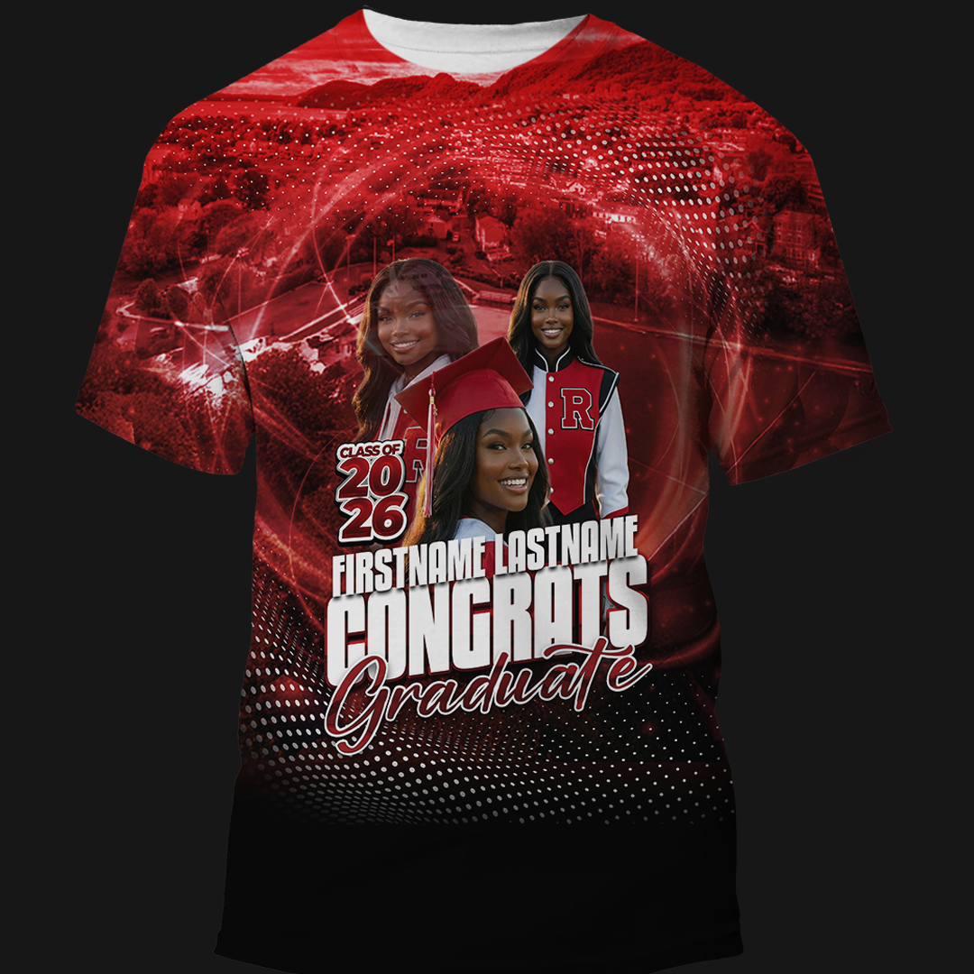 Custom All-Over Graduation Shirt — Class of 2026