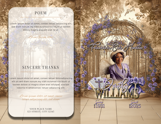 Memorial Program — 8.5×11 Custom 4-Page Celebration of Life Program