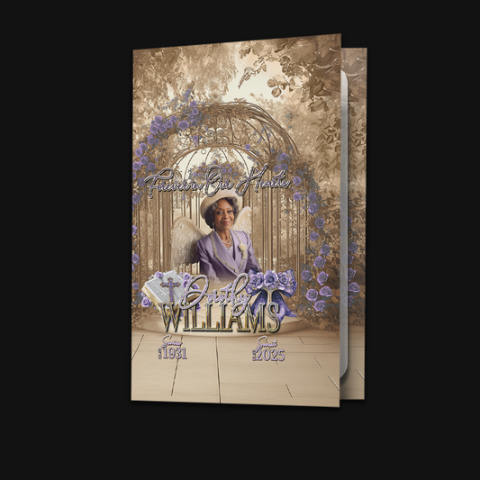 Memorial Program Booklet — 8.5×11 Custom 8-Page Celebration of Life Keepsake