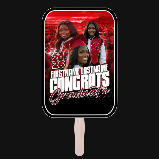Custom Graduation Photo Fans (Square) — Set of 6 or 12