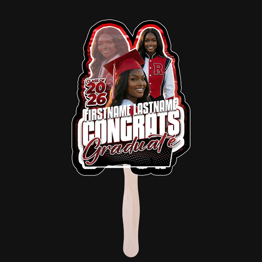 Custom Graduation Photo Fans (Die-Cut) — Set of 6 or 12