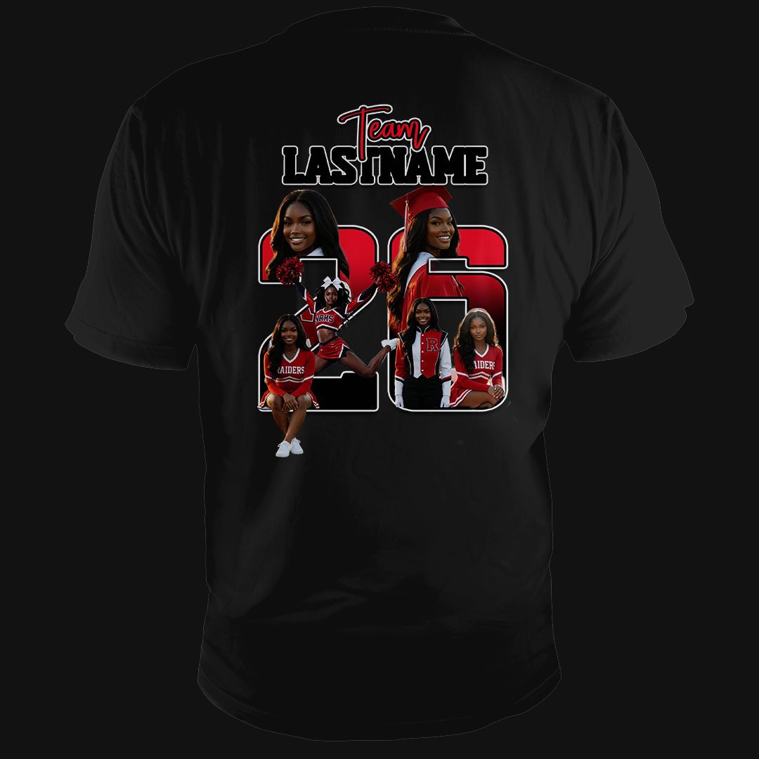 Custom Graduation Shirt with Front & Back Photo Design